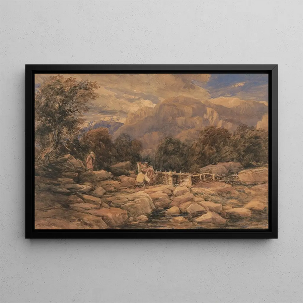 The Salmon Trap - David Cox — framed artwork on a wall