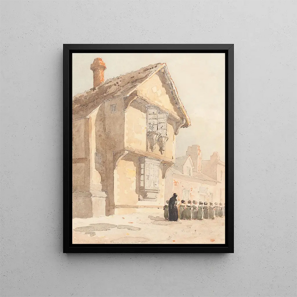 The school walk - David Cox — framed artwork on a wall