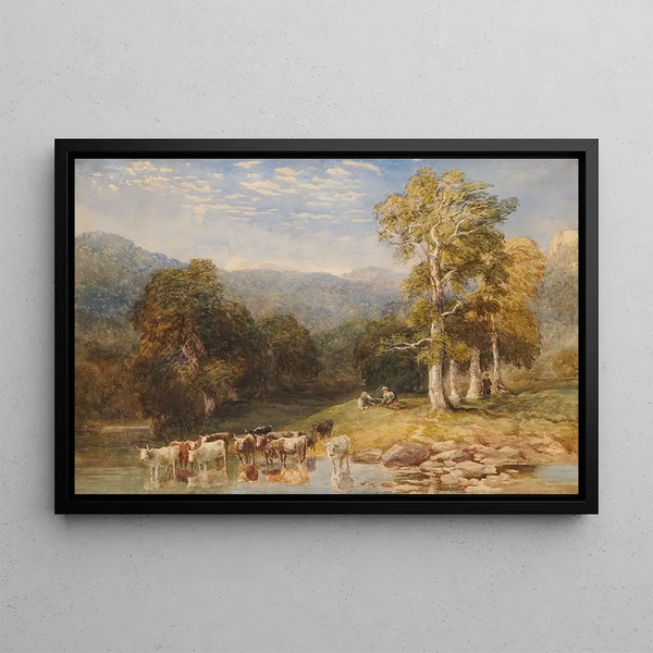 Jonction de la Llugwy et de la Conway - David Cox Jnr — framed artwork on a wall