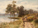 Wooden cart near a loch - David Farquharson — artwork view