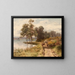 Wooden cart near a loch - David Farquharson — framed artwork on a wall