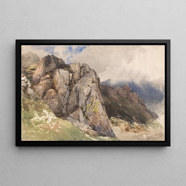 Mountain Rocks Painting - David Hall McKewan — framed artwork on a wall