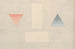 a painting featuring a red triangle pointing downward, a blue triangle pointing upward, and two floating rectangles - David Humbert de Superville — artwork view