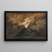 a Night Eruption Volcano - David Humbert de Superville — framed artwork on a wall