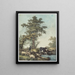 Three seated figures and two standing figures in a room - David Humbert de Superville — framed artwork on a wall