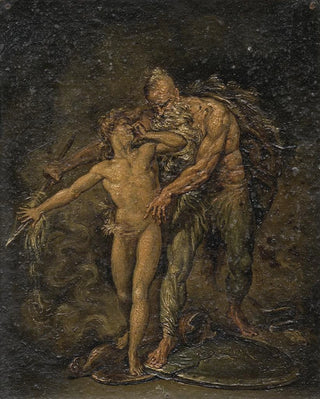 an old man distancing a young person from a threatening environment - David Humbert de Superville — artwork view