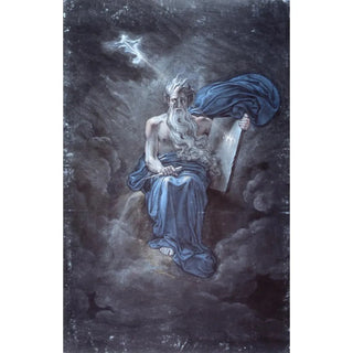 Moses with the tablets of the law at the summit of Mount Sinai - David Humbert de Superville — artwork view