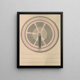 Plan of a round building at the Pinacotheca for schematic painting - David Humbert de Superville — framed artwork on a wall