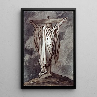 The Christ Crucified Covered with a Veil - David Humbert de Superville — framed artwork on a wall