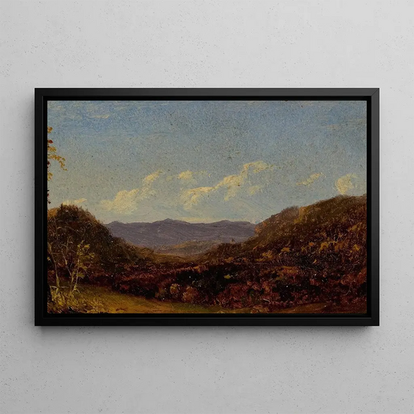 Landscape Painting with Mountains - David Johnson — framed artwork on a wall