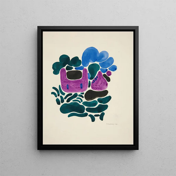 Abstraction based on floral shapes III - David Kakabadze — framed artwork on a wall