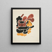 Abstraction based on floral shapes II - David Kakabadze — framed artwork on a wall
