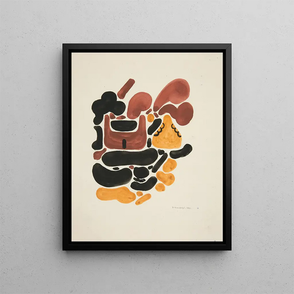 Abstraction based on floral shapes II - David Kakabadze — framed artwork on a wall