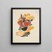 Abstraction based on floral shapes IV - David Kakabadze — framed artwork on a wall
