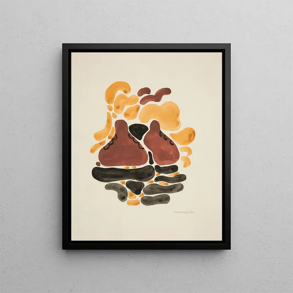 Abstraction based on floral shapes VI - David Kakabadze — framed artwork on a wall