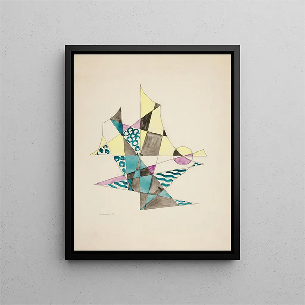 Abstract Painting based on the sails I - David Kakabadze — framed artwork on a wall