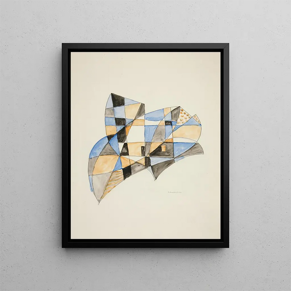 Abstract painting based on Sails V - David Kakabadze — framed artwork on a wall