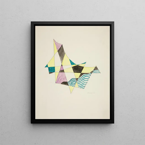 Abstract Painting based on Sails X - David Kakabadze — framed artwork on a wall