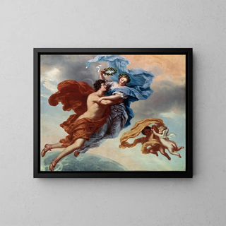 L'allégorie de la vertu - David Klöcker Ehrenstrahl — framed artwork on a wall
