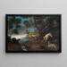 Cerf bengali attaqué par des carlins - David Kock — framed artwork on a wall
