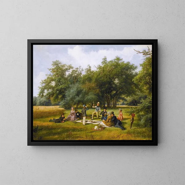 The Picnic - David Monies — framed artwork on a wall