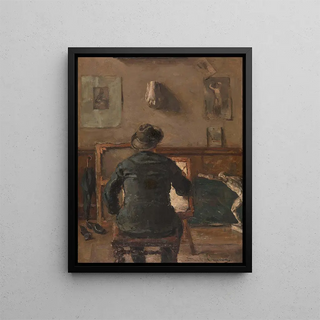 L'artiste dans son atelier - David Oyens — framed artwork on a wall