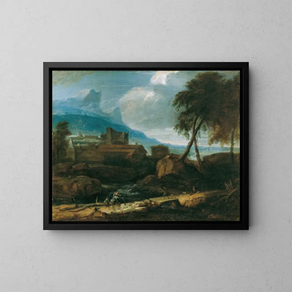 Ideal Landscape - David Richter the Elder — framed artwork on a wall