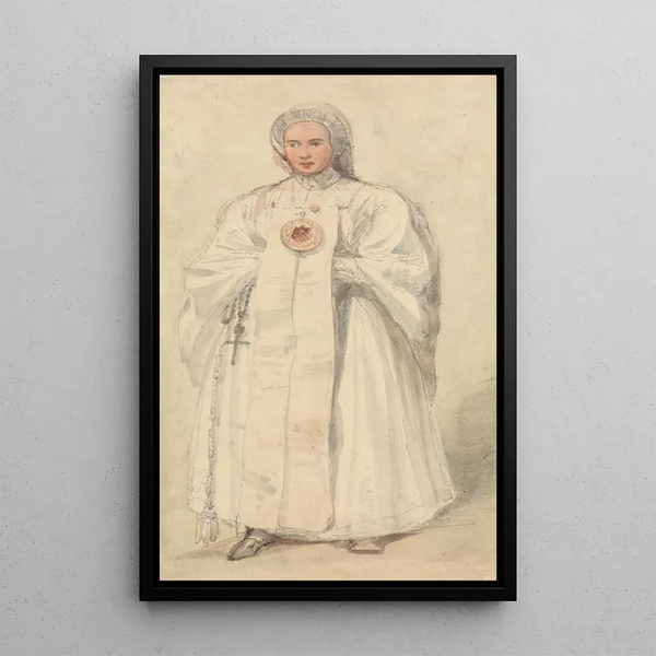 A Lady of Picpus - David Roberts — framed artwork on a wall