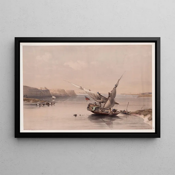 Approach of the Fortress of Ibrim - David Roberts — framed artwork on a wall