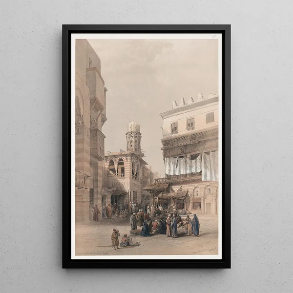 Bazar des chaudronniers Le Caire - David Roberts — framed artwork on a wall