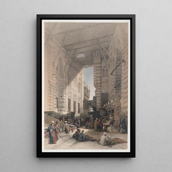 Reproduction of the painting Bazar des marchands de soie Le Caire - David Roberts