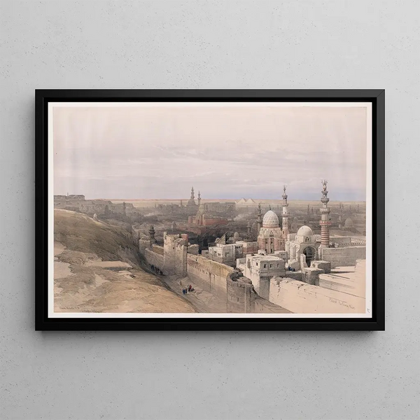 Cairo seen from the west - David Roberts — framed artwork on a wall