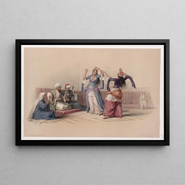 Dancers in Cairo - David Roberts — framed artwork on a wall