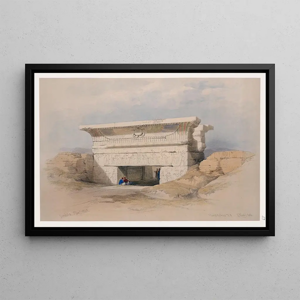 Dendérah (Dandara), December 1838 - David Roberts — framed artwork on a wall
