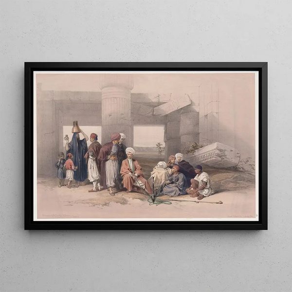 Entrance of Amon's Temple at Thebes - David Roberts — framed artwork on a wall