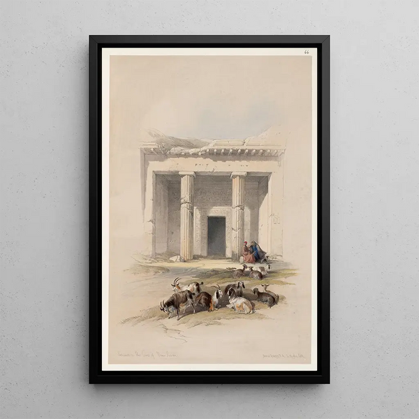 Reproduction of the painting Entrance of the Beni Hasan Caves - David Roberts