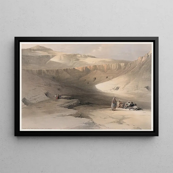 Entrance of the Tombs of the Kings of Thebes, Bab el-Malouk, Bâb al-Mulk - David Roberts — framed artwork on a wall