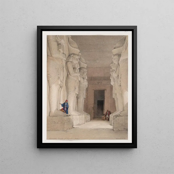 Temple fouillé de Gyrshe Gerf Hussein en Nubie - David Roberts — framed artwork on a wall
