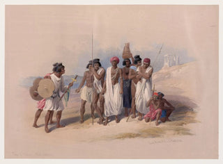 Group of Nubians at Wadi Kardasey - David Roberts — artwork view