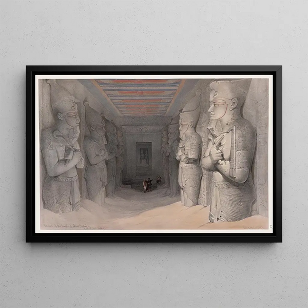 Interior painting of the Abu Simbel temple, November 9, 1836, Nubia - David Roberts — framed artwork on a wall
