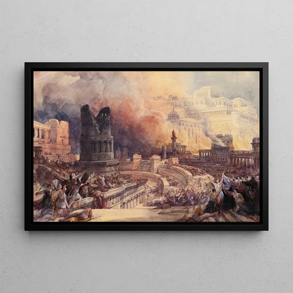 London, the destruction of a city - David Roberts — framed artwork on a wall