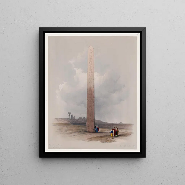 Obelisk of Heliopolis 1839 - David Roberts — framed artwork on a wall