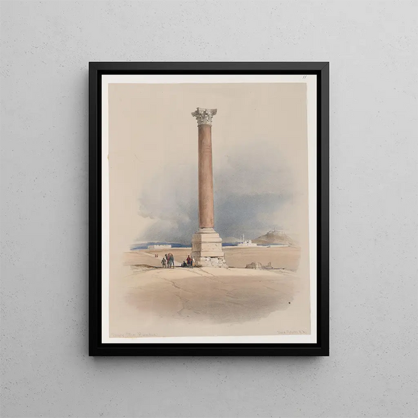 Column of Pompey in Alexandria - David Roberts — framed artwork on a wall