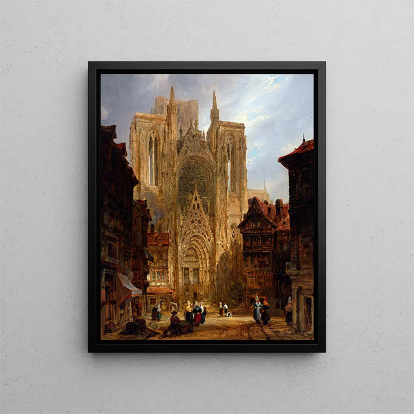 Rouen Cathedral - David Roberts — framed artwork on a wall