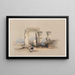 Ruins of the temple on Biggeh Island, Bga Bjah, Nubia - David Roberts — framed artwork on a wall