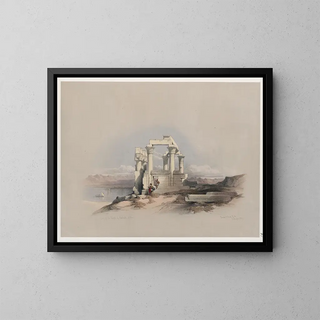 Ruins of the Kardeseh Qirts Temple in Nubia - David Roberts — framed artwork on a wall