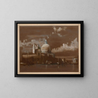 Basilique Santa Maria della Salute à Venise - David Roberts — framed artwork on a wall