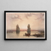 Statues de Memnon à Thèbes pendant l'inondation - David Roberts — framed artwork on a wall
