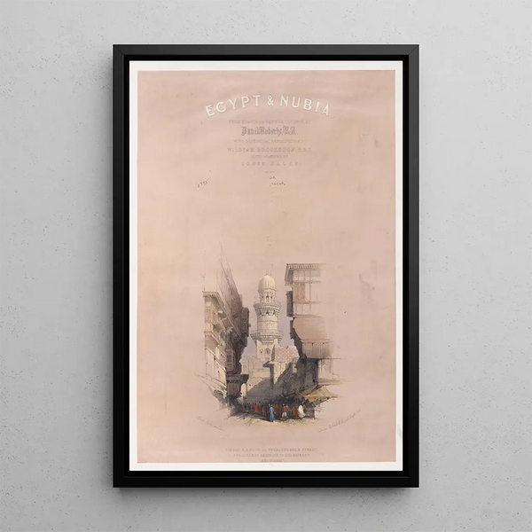 Street scene in Cairo painting thumbnail title vol 3 - David Roberts — framed artwork on a wall