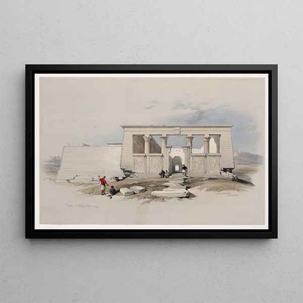 Temple at Wady Dabod, Wadi Dbd, Nubia - David Roberts — framed artwork on a wall